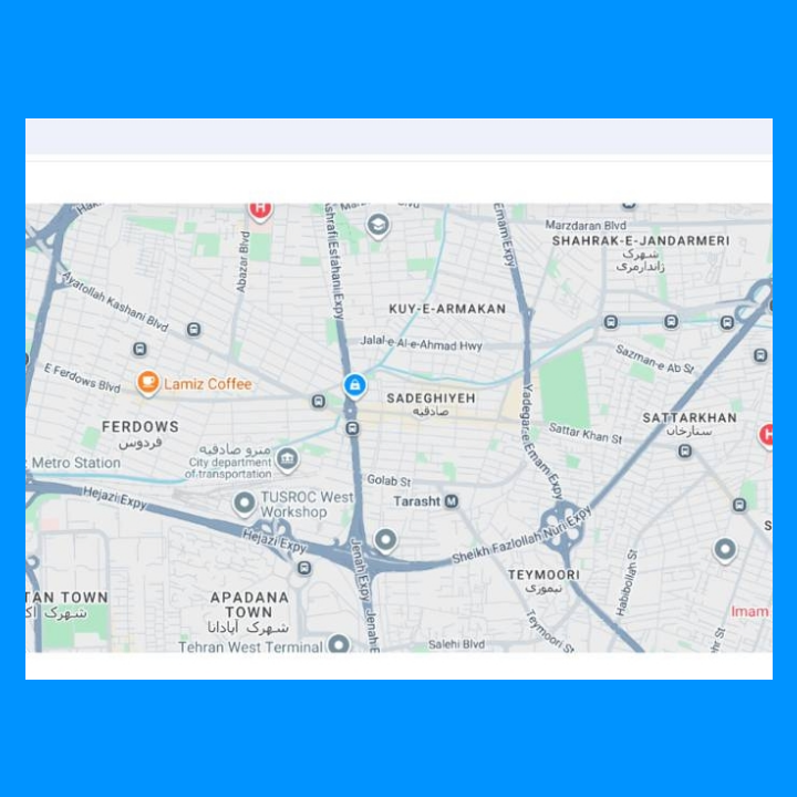 نقشه برای نشان دادن موقعیت مجموعه شما